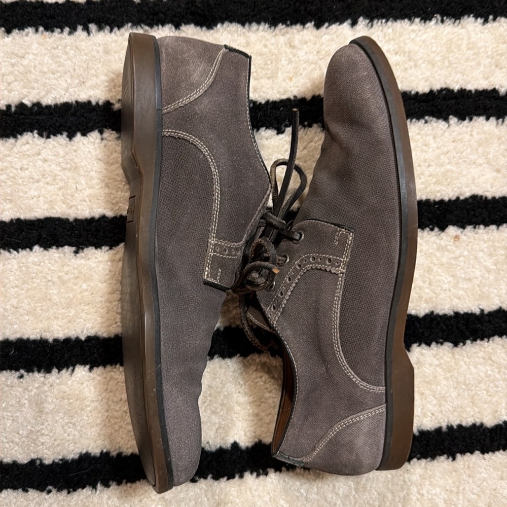 John Varvatos Pressed Suede Boot with leather accents